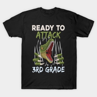 Dinosaur Kids Ready To Attack 3rd Grade Boys Back To School T-Shirt